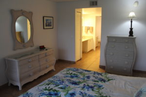 Large Master Suite with King Size Bed, Bath with two sinks and Over Sized 6 Ft by 8 Ft Shower with Two Shower Heads.